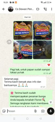 Testimonial Papan Bunga Pernikahan klaten